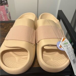 CROCS Cream Sandals Comfort Slip-On